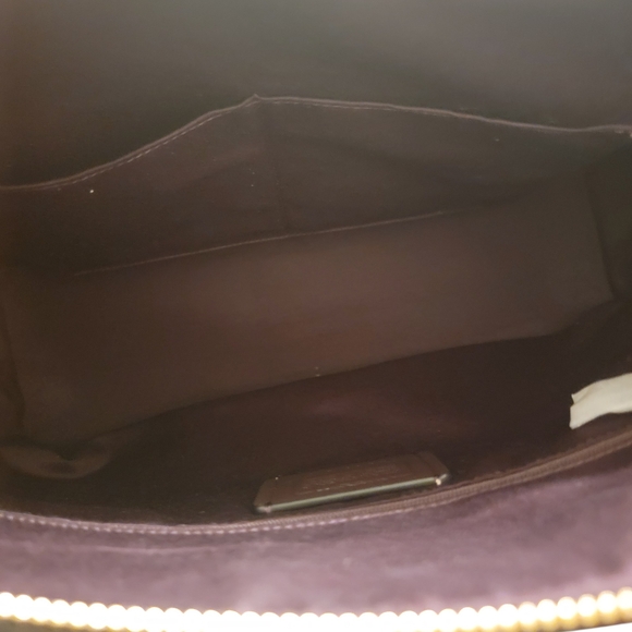 Coach Dark Brown Signature Canvas Tote with Black Leather Straps - Picture 6 of 7